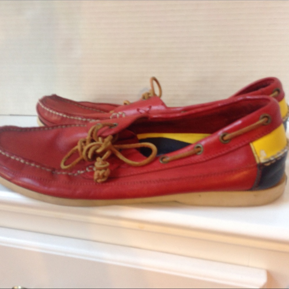Vintage Ralph Lauren Polo Red Boat Shoes Yellow